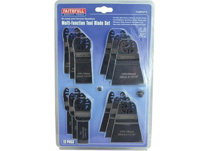 Faithfull Multi-Function Tool Blade Set, 12 Piece Faithfull - RockBottom Northampton