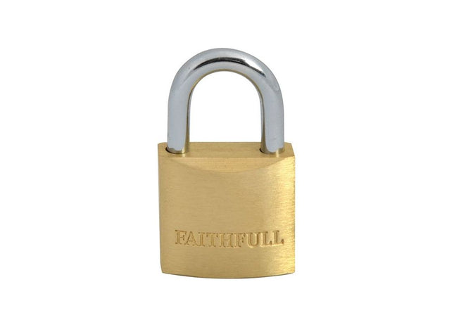 Faithfull Brass Padlock 25mm 3 Keys Faithfull - RockBottom Northampton