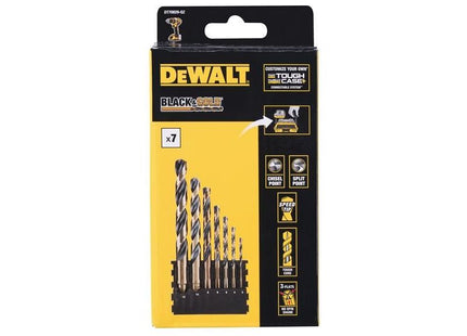 Dewalt Power Tools DT20620 BLACK&GOLD HSS Drill Set, 7 Piece DeWALT Power Tools - RockBottom Northampton