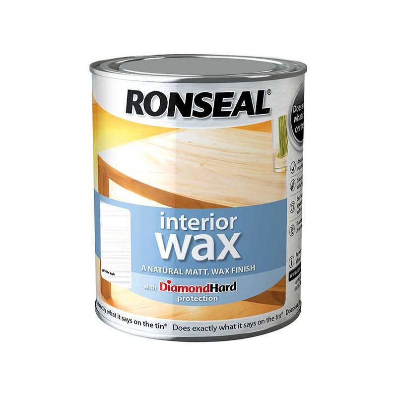 Ronseal Interior Wax White Ash 750ml Ronseal - RockBottom Nothampton