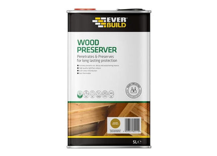 Everbuild Sika Wood Preserver Golden Chestnut 5 litre Everbuild Sika - RockBottom Northamptin