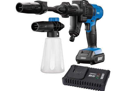 Draper D20 20V Cordless Pressure Washer Kit, 1 x 2.0Ah Battery, 1 x Fast Charger Draper - Town Tools