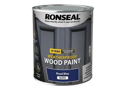 Ronseal 10 Year Weatherproof Wood Paint Royal Blue Gloss 750ml Ronseal - RockBottom Nothampton