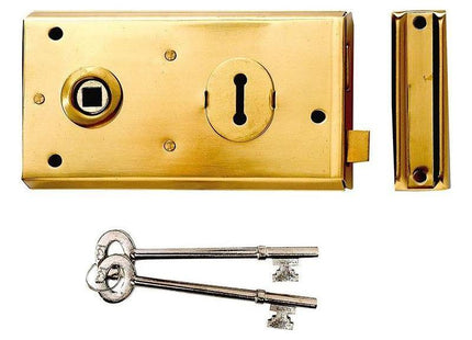 Yale Locks P401 Rim Lock Polished Brass Finish 138 x 76mm Visi Yale Locks - RockBottom Northampton