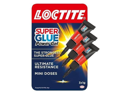 Loctite Super Glue Power Gel Mini Tube Trio 3 x 1g Loctite - RockBottom Northampton