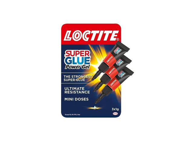 Loctite Super Glue Power Gel Mini Tube Trio 3 x 1g Loctite - RockBottom Northampton