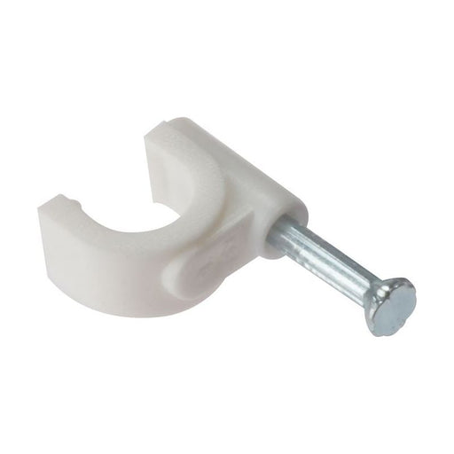 Forgefix Cable Clip Round White 7-8mm Box 100 ForgeFix - RockBottom Northampton