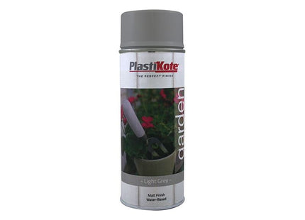 Plastikote Garden Colours Spray Paint Light Grey 400ml PlastiKote - RockBottom Nothampton