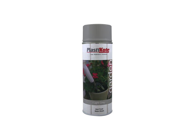 Plastikote Garden Colours Spray Paint Light Grey 400ml PlastiKote - RockBottom Nothampton