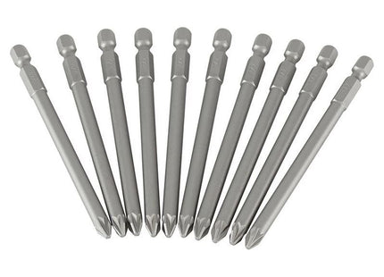 Stanley® Hand Tools Pozidriv Power Bits PZ2 x 100mm (Box 10) STANLEY® Hand Tools - RockBottom Nothampton