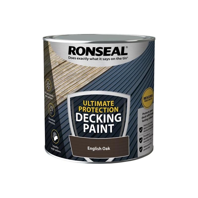 Ronseal Ultimate Protection Decking Paint English Oak 2.5 litre Ronseal - RockBottom Nothampton