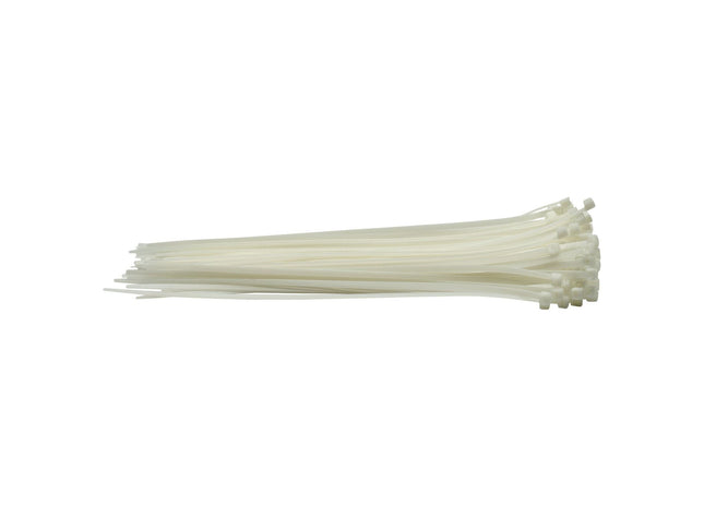 Draper Cable Ties, 4.8 x 300mm, White (Pack of 100) 70399 Draper - Town Tools 