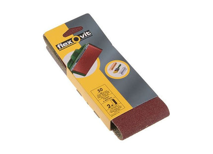 Flexovit Cloth Sanding Belt 457 x 75mm Medium 80G (Pack 2) Flexovit - RockBottom Northampton