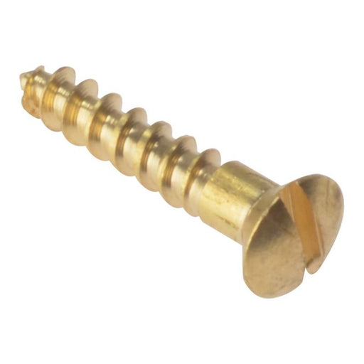 Forgefix Wood Screw Slotted Raised Head ST Solid Brass 3/4in x 6 Box 200 ForgeFix - RockBottom Northampton