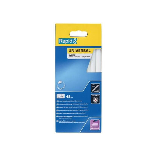 Rapid Universal Glue Sticks, White 12 x 190mm (Pack 48) Rapid - RockBottom Nothampton