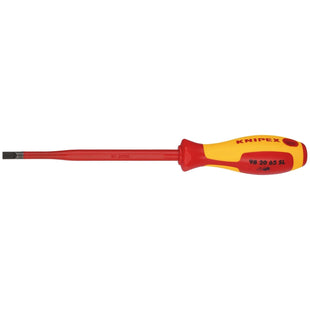 Draper Knipex 98 20 65 SL VDE Insulated Slotted Screwdriver, 6.5 x 150mm - Slim Draper - Town Tools