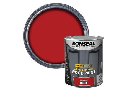 Ronseal 10 Year Weatherproof Wood Paint Royal Red Gloss 750ml Ronseal - RockBottom Nothampton
