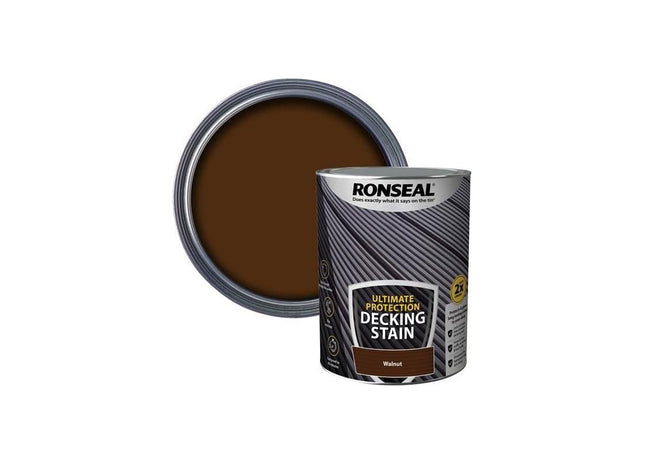 Ronseal Ultimate Protection Decking Stain Walnut 5 litre Ronseal - RockBottom Nothampton