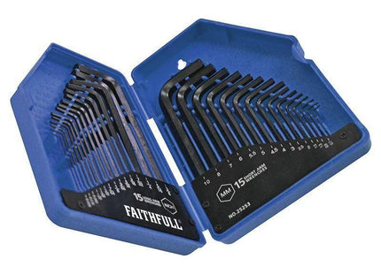 Faithfull Metric/Imperial Hex Key Set, 30 Piece Faithfull - RockBottom Northampton