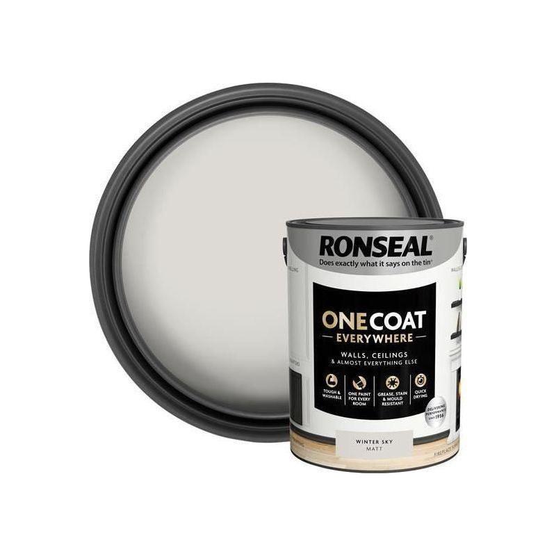 Ronseal One Coat Everywhere Interior Winter Sky Matt 5 litre Ronseal - RockBottom Nothampton