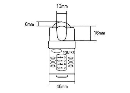 Squire CP40CS Combination Padlock 4-Wheel Closed Shackle 40mm Squire - RockBottom Nothampton