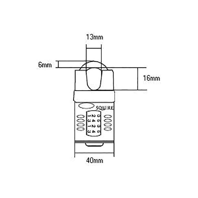 Squire CP40CS Combination Padlock 4-Wheel Closed Shackle 40mm Squire - RockBottom Nothampton