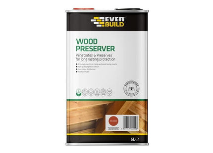 Everbuild Sika Wood Preserver Red Ceda 5 litre Everbuild Sika - RockBottom Northamptin