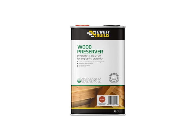 Everbuild Sika Wood Preserver Red Ceda 5 litre Everbuild Sika - RockBottom Northamptin