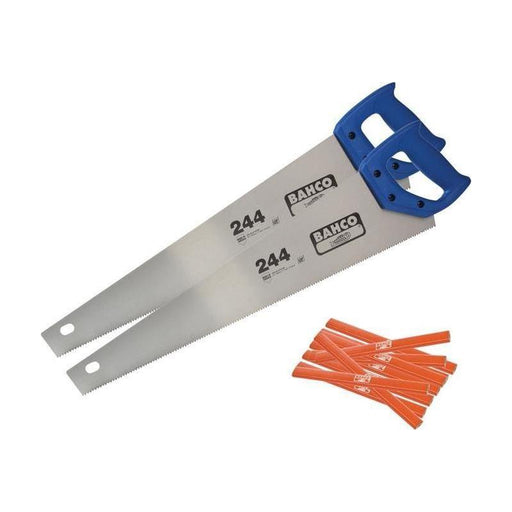 Bahco 2 x 244 Hardpoint Handsaw 550mm (22in) & Pack of 10 Pencils Bahco - RockBottom Northampton