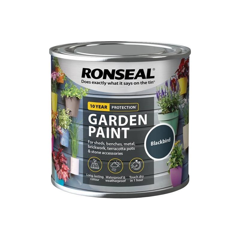 Ronseal Garden Paint Blackbird 250ml Ronseal - RockBottom Nothampton