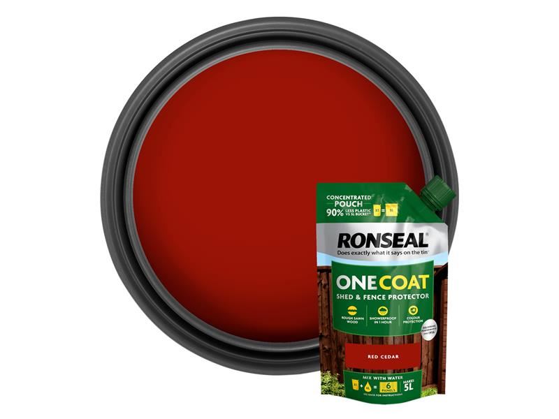 Ronseal One Coat Shed & Fence Refill Pouch Red Cedar 950ml Ronseal - RockBottom Nothampton