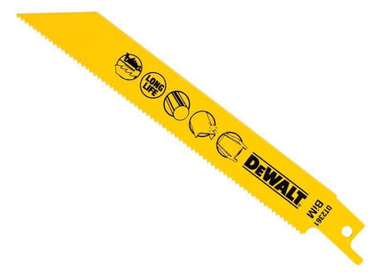 Dewalt Power Tools Bi-Metal Reciprocating Blade for Metal 152mm x 14 TPI (Pack 5) DeWALT Power Tools - RockBottom Northampton