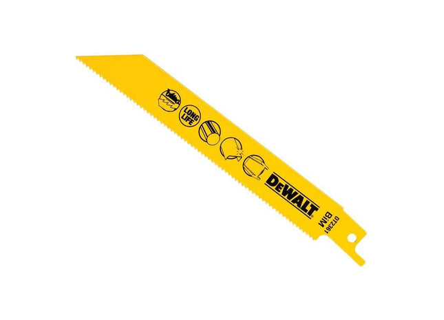 Dewalt Power Tools Bi-Metal Reciprocating Blade for Metal 152mm x 14 TPI (Pack 5) DeWALT Power Tools - RockBottom Northampton