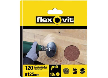Flexovit Drill Mountable Disc 125mm Assorted (Pack 10) Flexovit - RockBottom Northampton