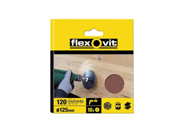 Flexovit Drill Mountable Disc 125mm Assorted (Pack 10) Flexovit - RockBottom Northampton