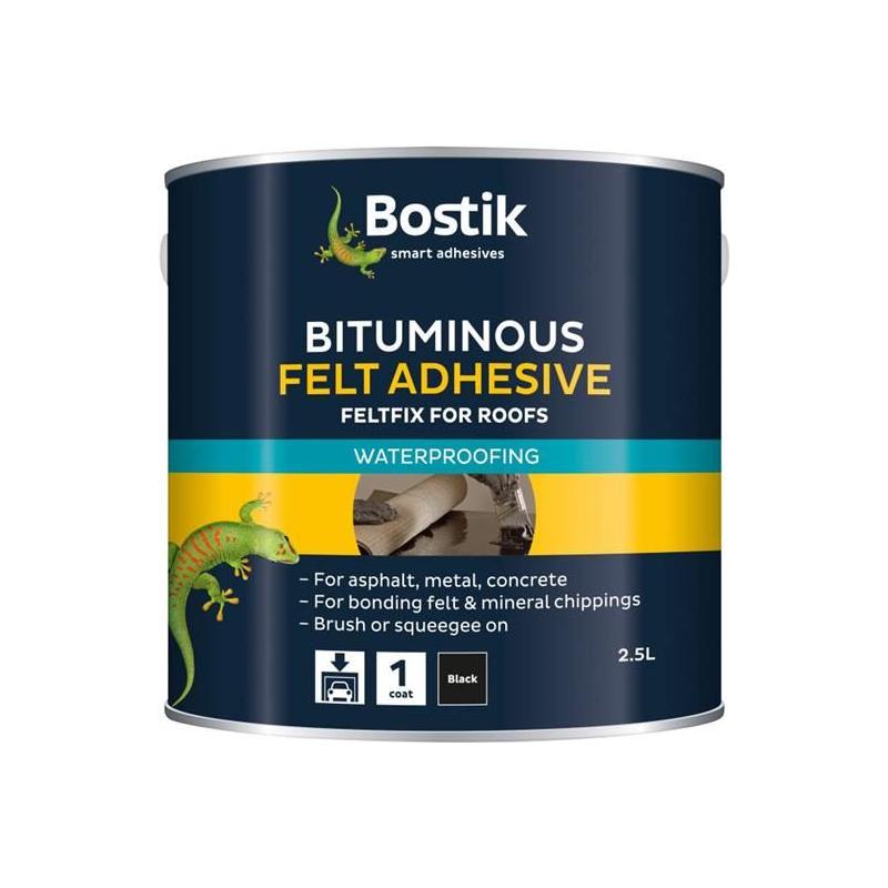 Bostik Bituminous Felt Adhesive 2.5 litre Bostik - RockBottom Northampton