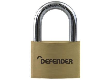 Defender Brass Padlock 50mm DEFENDER - RockBottom Northampton