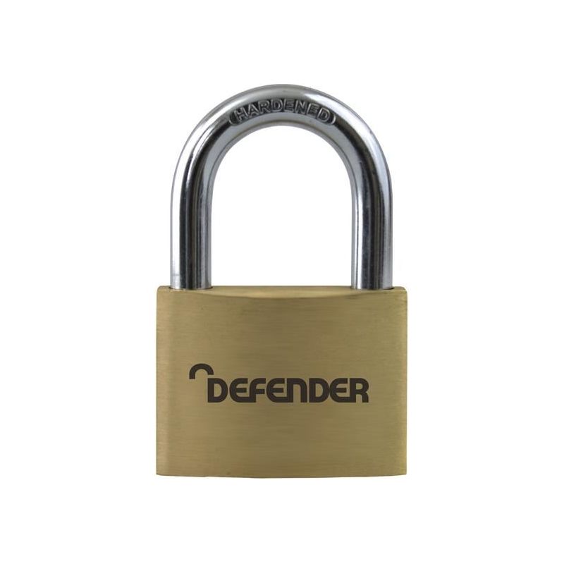 Defender Brass Padlock 50mm DEFENDER - RockBottom Northampton