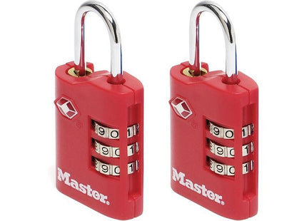 Master Lock TSA 3-Digit Combination Zinc 30mm Padlock x 2 Master Lock - RockBottom Northampton