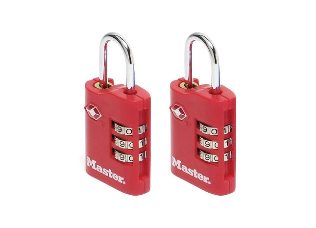 Master Lock TSA 3-Digit Combination Zinc 30mm Padlock x 2 Master Lock - RockBottom Northampton