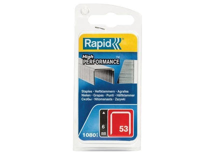 Rapid 53/6B 6mm Galvanised Staples (Pack 1080) Rapid - RockBottom Nothampton