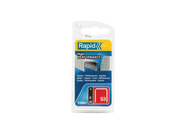 Rapid 53/6B 6mm Galvanised Staples (Pack 1080) Rapid - RockBottom Nothampton