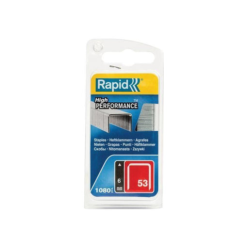 Rapid 53/6B 6mm Galvanised Staples (Pack 1080) Rapid - RockBottom Nothampton