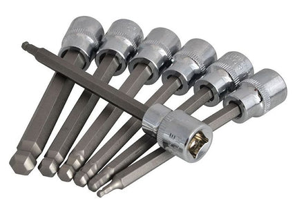 Bluespot Tools 3/8in Drive Extra Long Hex Ball Socket Bit Set, 7 Piece BlueSpot Tools - RockBottom Northampton