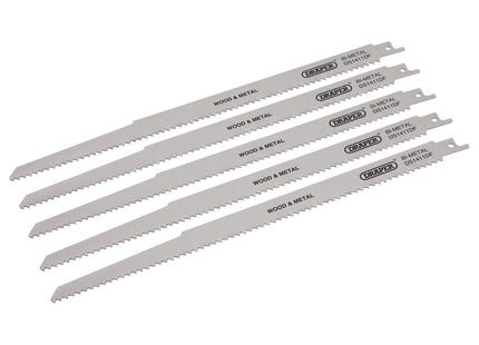 Draper Bi-metal Reciprocating Saw Blades for Multi-Purpose Cutting, 300mm, 6tpi Draper - Town Tools 