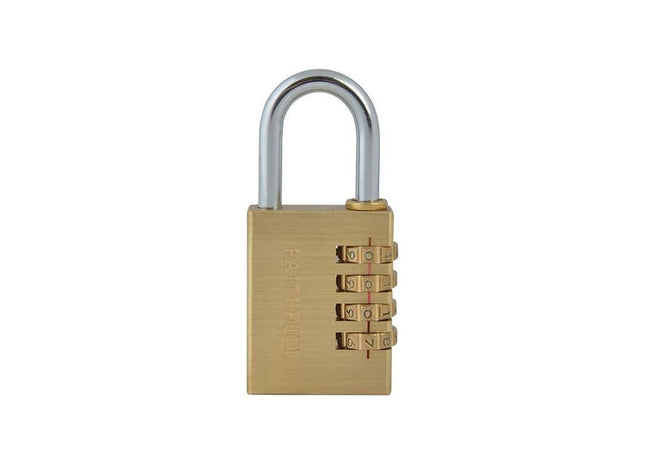 Faithfull Brass Combination Padlock 38mm Faithfull - RockBottom Northampton