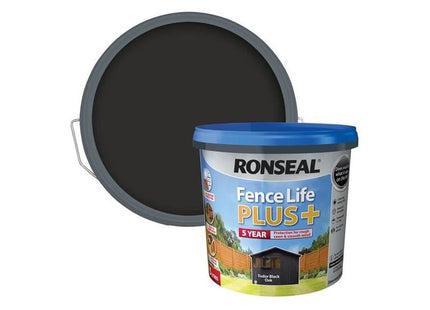 Ronseal Fence Life Plus+ Tudor Black Oak 5 litre Ronseal - RockBottom Nothampton