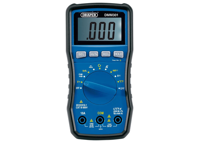 Draper Automotive Digital Multimeter, 1 x Temperature Probe, 1 x Inductive Clamp Draper - Town Tools 