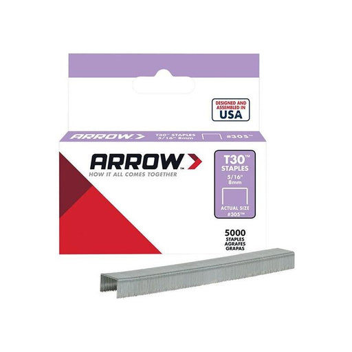 Arrow T30 Staples 305IP 8mm (5/16in) (Box 5000) Arrow - RockBottom Northampton 