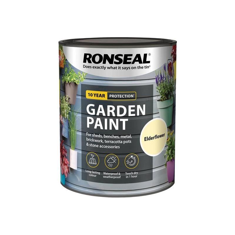 Ronseal Garden Paint Elderflower 750ml Ronseal - RockBottom Nothampton
